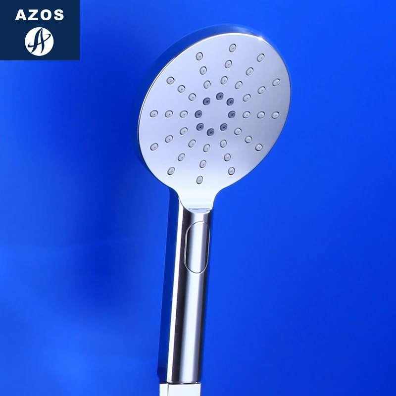 Azos Shower Head Abs Plastic Black Three Functions Pressurized Bathroom Cleaning Room Round 20mm G1/2 HS110C | Обустройство дома