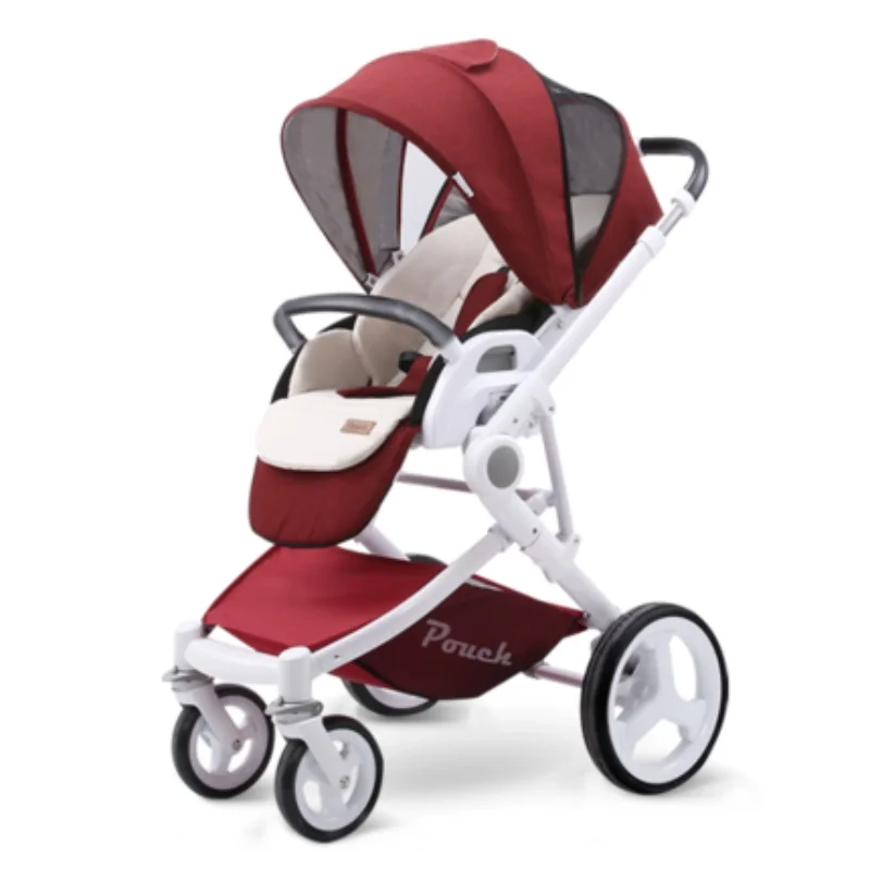 Сумка детская коляска P37High пейзаж детская коляска Kinderwagen sette трон детская складная прогулочная коляска для новорожденного - Цвет: Красный