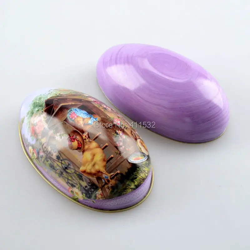 TPRPLH 8 шт./лот большой размер пасхальные яйца Оловянная коробка для хранения конфет пасхальные украшения NL109