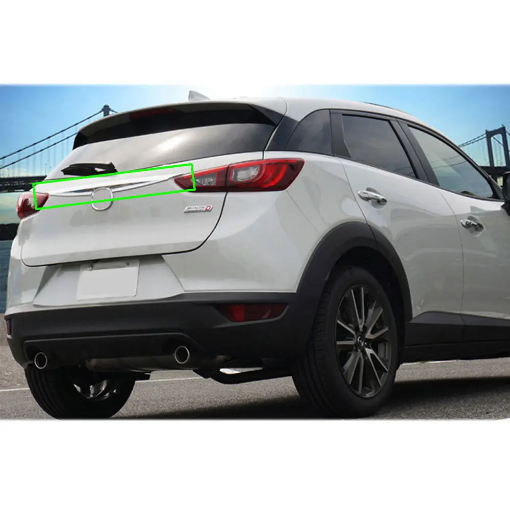 ABS хромирование, задняя часть автомобиля хвост дверь багажника Крышка отделка под давлением для Mazda CX3