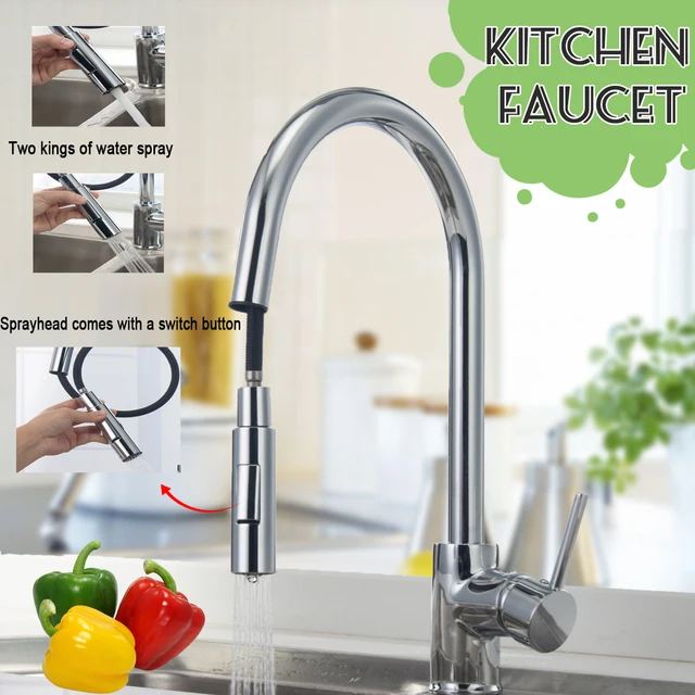 Cheap Xueqin Pull-out Sprayer Kitchen Faucet Single Handle Single Hole Kitchen Tap With Two Braided Hoses Mixer Tap Watermark&Wels Cheap Xueqin Pull-out Sprayer Kitchen Faucet Single Handle Single Hole Kitchen Tap With Two Braided Hoses Mixer Tap Watermark&Wels