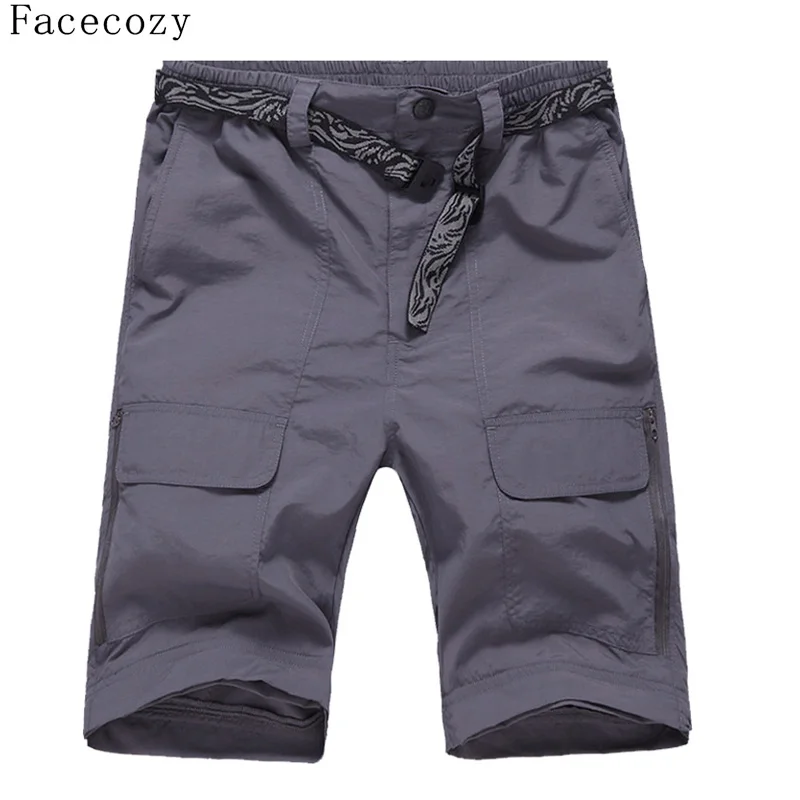 Facecozy nuevo verano hombres de secado rápido senderismo Trekking Pantalones Hombre extraíble Camping pantalones al aire libre Ultra-delgada de pesca Pantalones