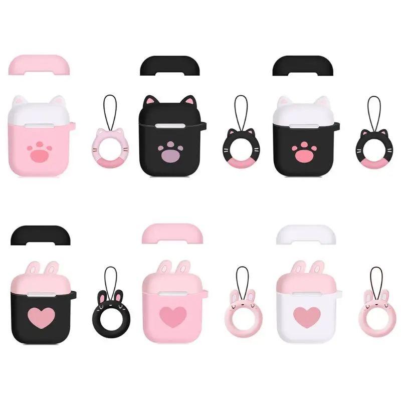 

Cute Cat Claw Lovely Heart Soft Silicone Shockproof Cover Protective Case Skin Shell For AirPods Charging Box #418