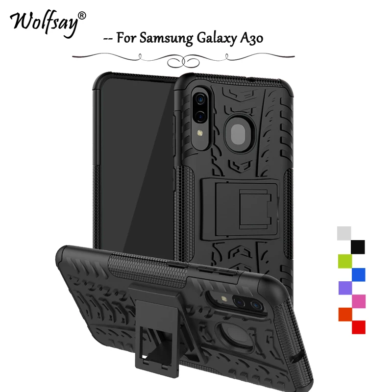 Чехол для Samsung Galaxy A30 противоударный армированный резиновый жесткий чехол