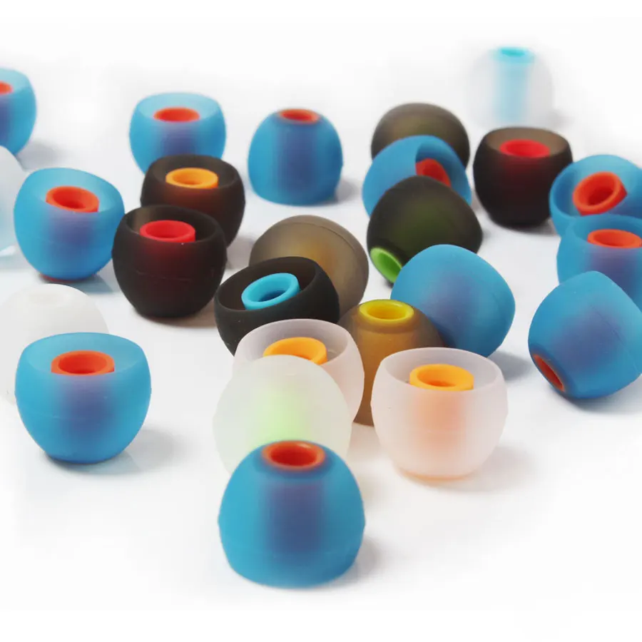 

10pcs/5Pairs 3.8mm Silicone Earplugs Bicolor Soft In-Ear Earphone Earbuds Earplugs For Headphone 10Colors