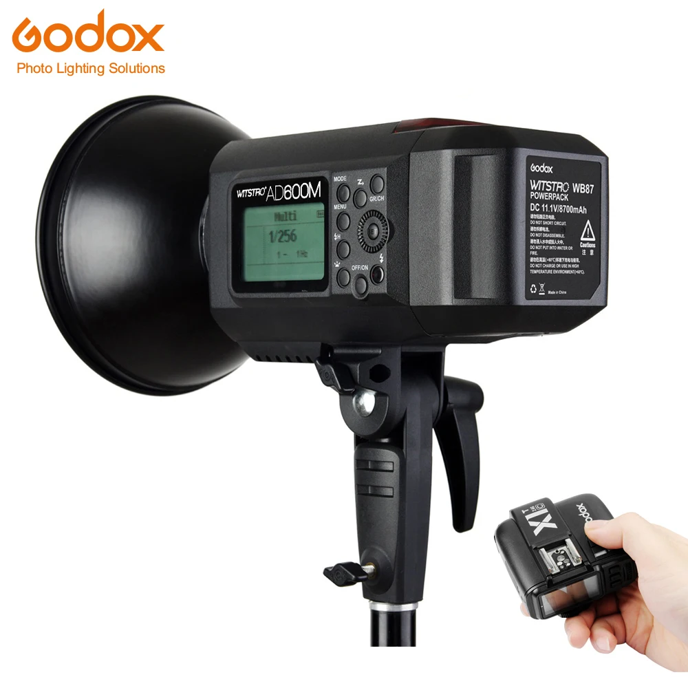 

Manual Version Godox AD600M 600W GN87 HSS 1/8000s Outdoor Flash Light w/ Lithium Battery 8700mAh + X1C Flash Trigger for Canon