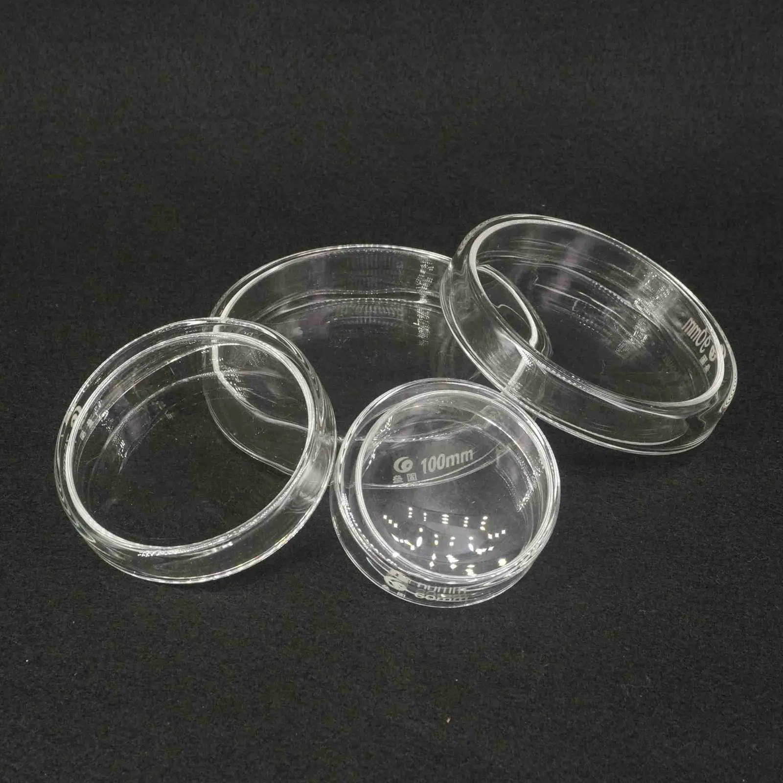 60/75/90/100/120mm Borosilicate Glass Petri Culture Dish with Lids For Laboratory Bacterial Yeast Teaching