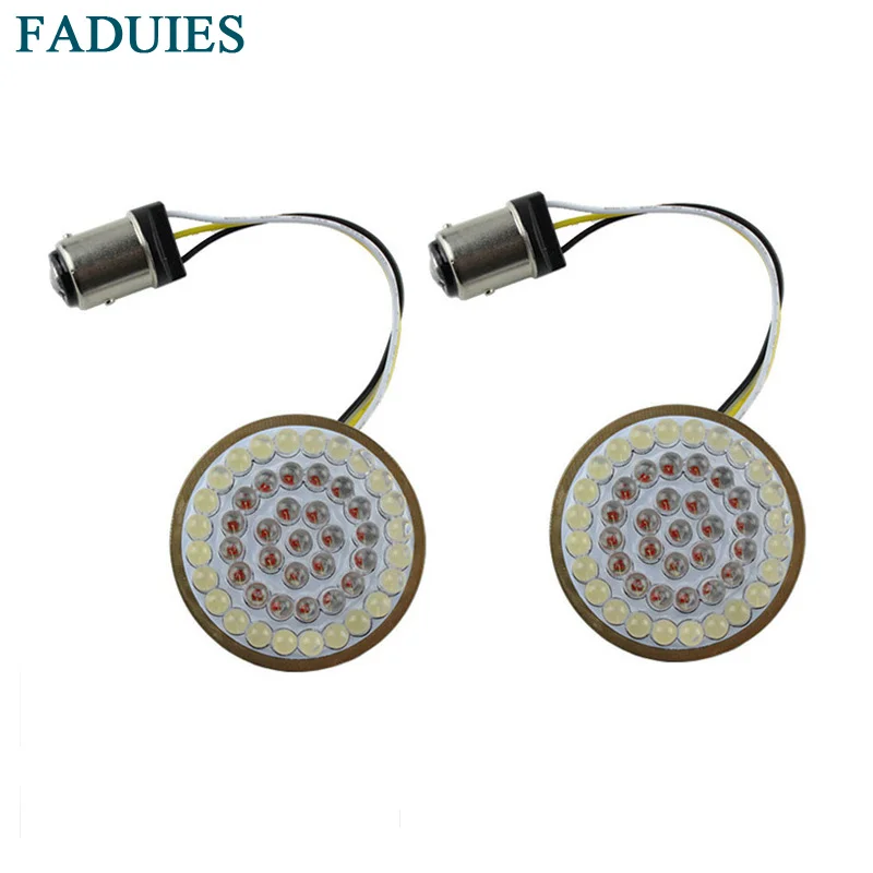 FADUIES Motorcycle 1157 LED Turn Signal Inserts For Motor Sportster / Touring 2014-2017 (Rear (1157) Signals White/Amber |