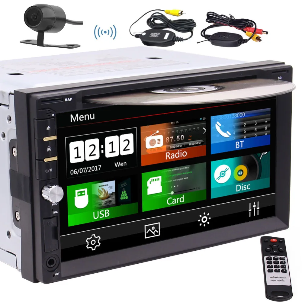 EinCar Double Din Car Stereo 7'' Car Radio Media DVD CD Player
