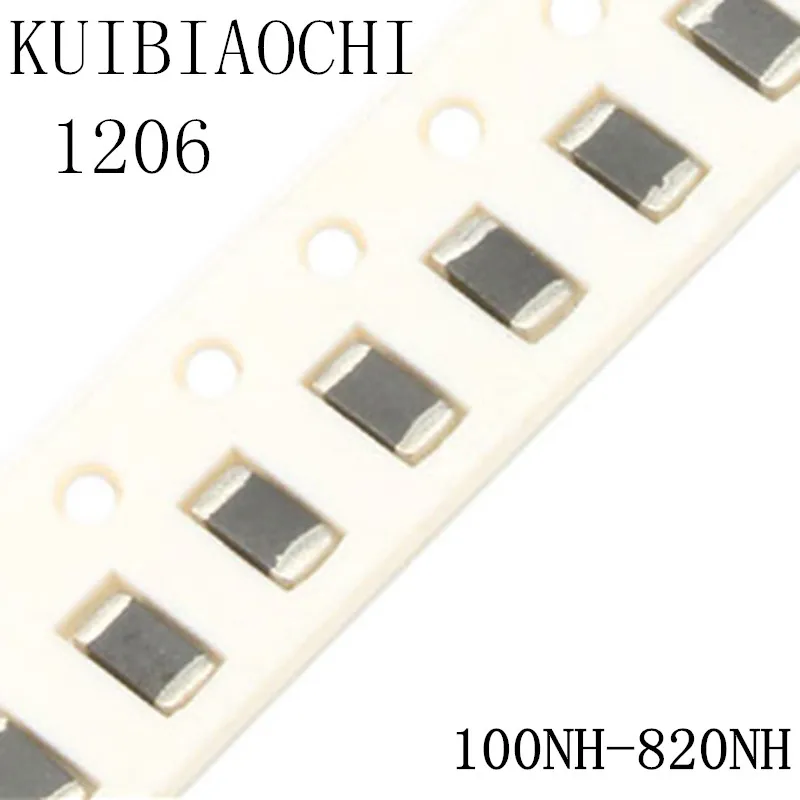 50 шт./лот 1206 SMD индуктор 100nH 120nH 150nH 180nH 220nH 270nH 330nH 390nH 470nH 560nH 680nH 820nH