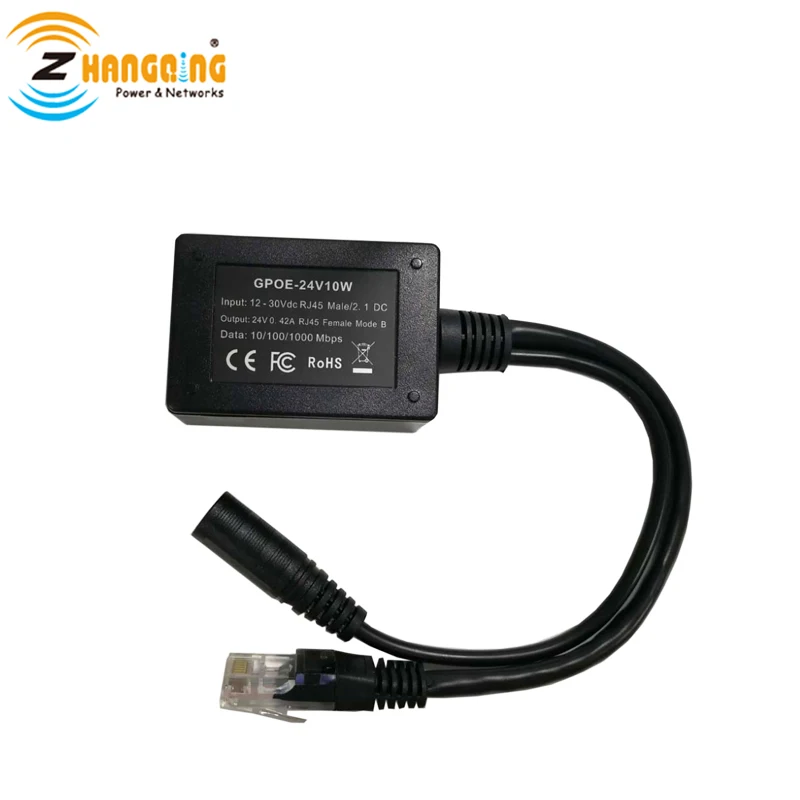 

Gigabit 12V to 24VPoE Converter Input12-30V , Output 24V PoE set up injector for MikroTIk, Ubiquiti