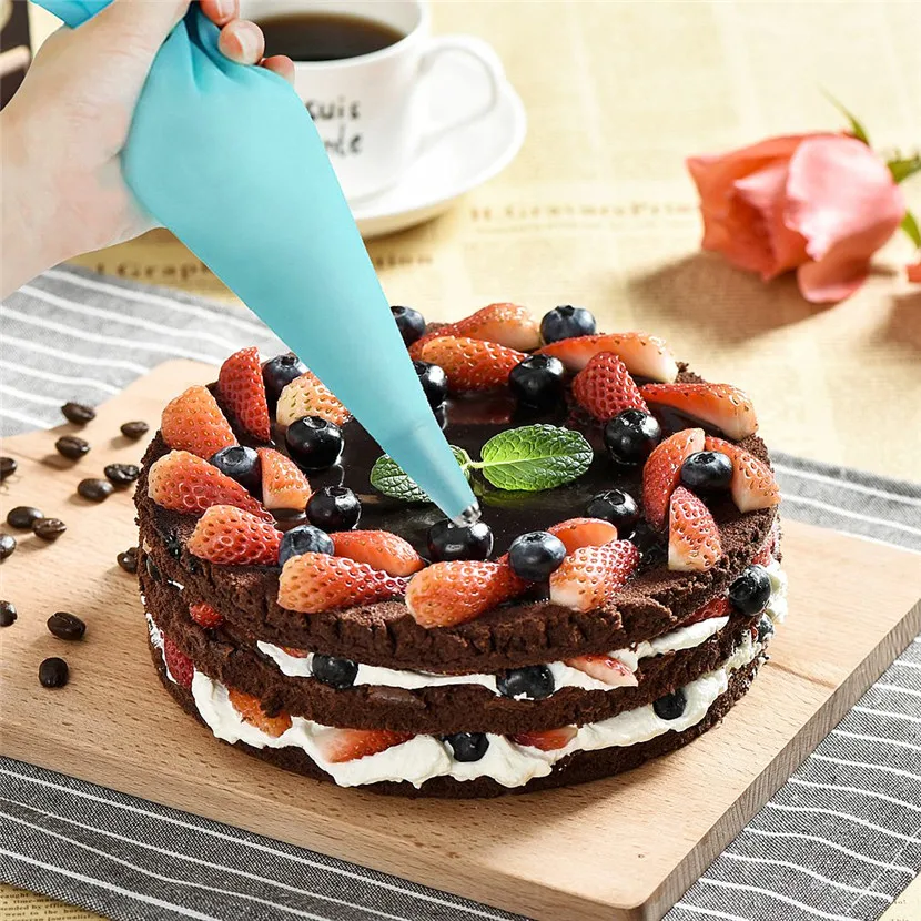 

312mm Silicone Reusable Icing Piping Cream Pastry Bag Cake Decorating Tools DIY Durable Home Kitchen Accessories