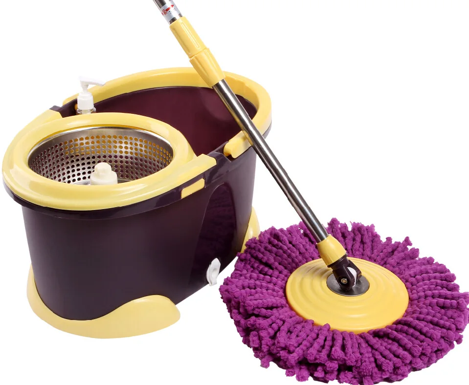 House Scenery Living Home Clean Tools Double Drive Rotary Mop Retractable Stainless Steel Mop