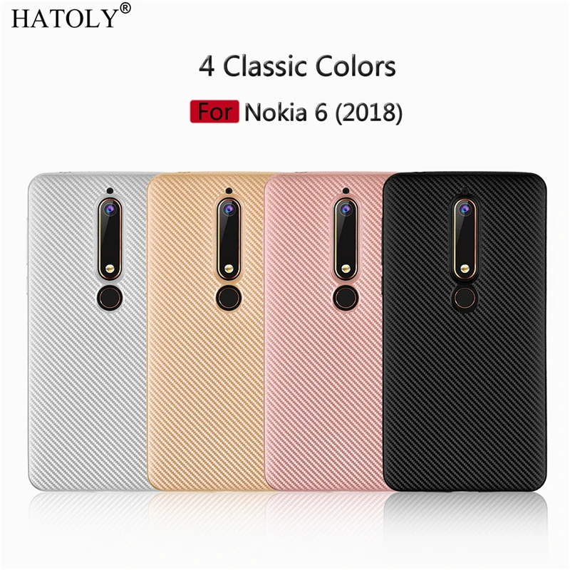 Чехол HATOLY для Nokia 6 1 2018 чехол Ультратонкий Мягкий из ТПУ и углеволокна TA-1043 TA-1050 |