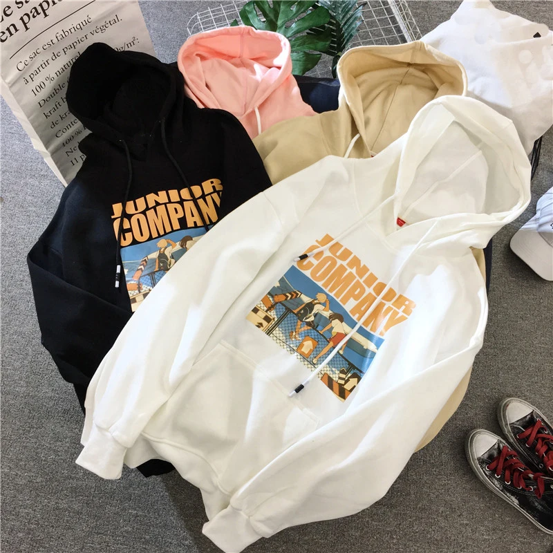 

Arfreeker Casual Hoodies Women Sweatshirts 2018 Autumn New Elastic Waist Street Wear Tracksuit Hooded Pullover Sweatshirt Tops