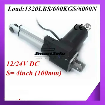 

Free shipping DC 12V24V Electric Motors, 4inch/ 100mm Stroke and 6000N/600KGS/1320LBS Load linear actuator