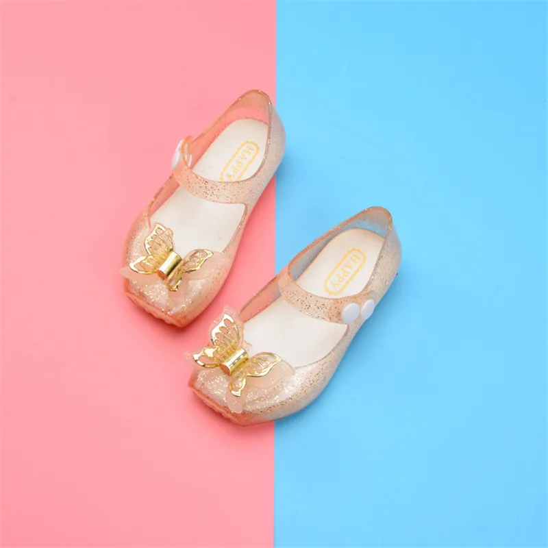 Лето новые сандалии для девочек босоножки Мелисса дышащая версия кристалл лук обувь для принцессы сандалии ПВХ Нескользящая детская обувь