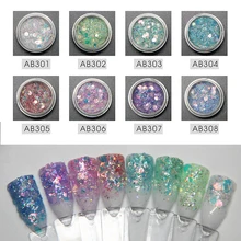 Verniton украшения Art шейкер пайетки хамелеон ногтей глиттер изменение волшебное зеркало популярный дизайн красочные пигмент для ногтей