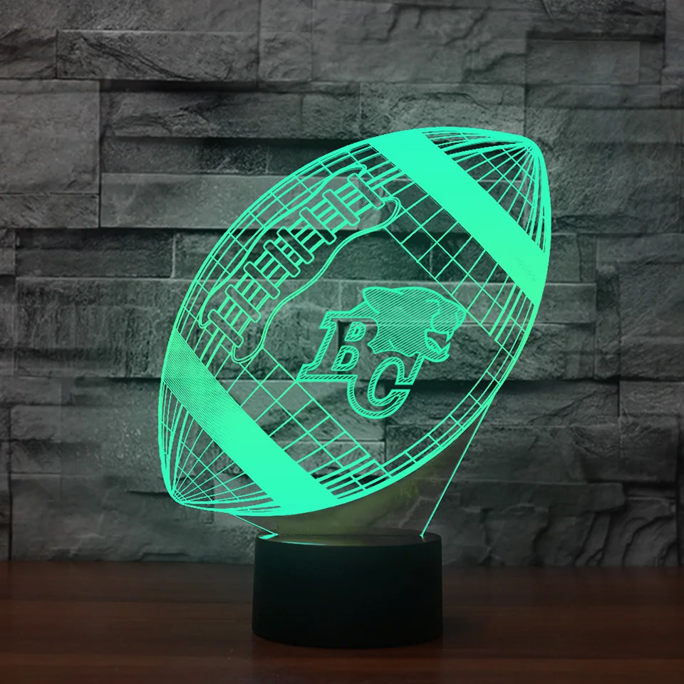 

Innovative 3D American Football Shape Night Light 7 Colors Changing Led Lighting Creative Office Home Decor USB Rugby Table Lamp