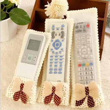 

1 Super cute all over the sky Cartoon Butterfly fabric Remote control Dust proof sleeve for TV air conditioner remote controller