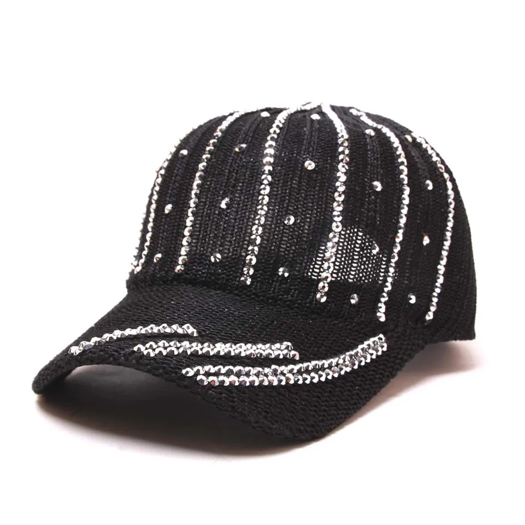 Vintage Women Unisex Cap Rhinestone Sun Hat Denim Cap Fashion Baseball Hat Topee Gorras Para Hombre For Chapeau#LR1