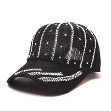 Vintage Women Unisex Cap Rhinestone Sun Hat Denim Cap Fashion Baseball Hat Topee Gorras Para Hombre For Chapeau#LR1