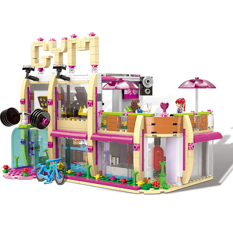 

City Girl Friends Series 12002 905Pcs The Gym Club Model Building Blocks Creative Compatible LegoED Educational Bricks Toys