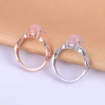 

KJJEAXCMY Fine jewelry Colorful jewelry female paragraph 925 silver inlaid natural powder crystal ring, simple and generous whol