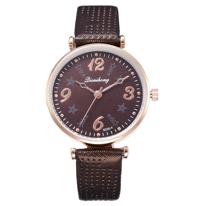 Women Fashion Leather Band Analog Quartz Round Wrist Watch Watches Women's Watches Brand Luxury Fashion Ladies Watch #4a2 (6)