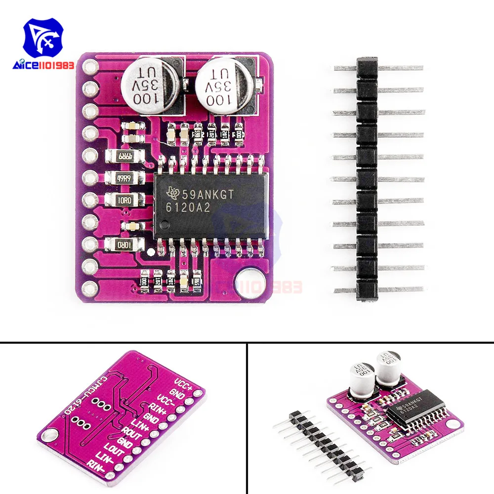 

CJMCU-612 High Fidelity Stereo Headphone TPA6120 Amplifier Board Low Power Audio Amplifier Module with Pin