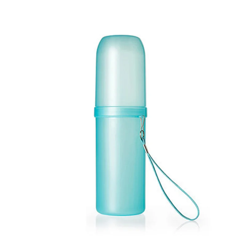 Портативный универсальный держатель для зубной пасты и для зубной щетки башня пластиковый чехол для зуба крышка чашки Ванна путешествия открытый персональный Чистый инструмент - Цвет: Cyan blue
