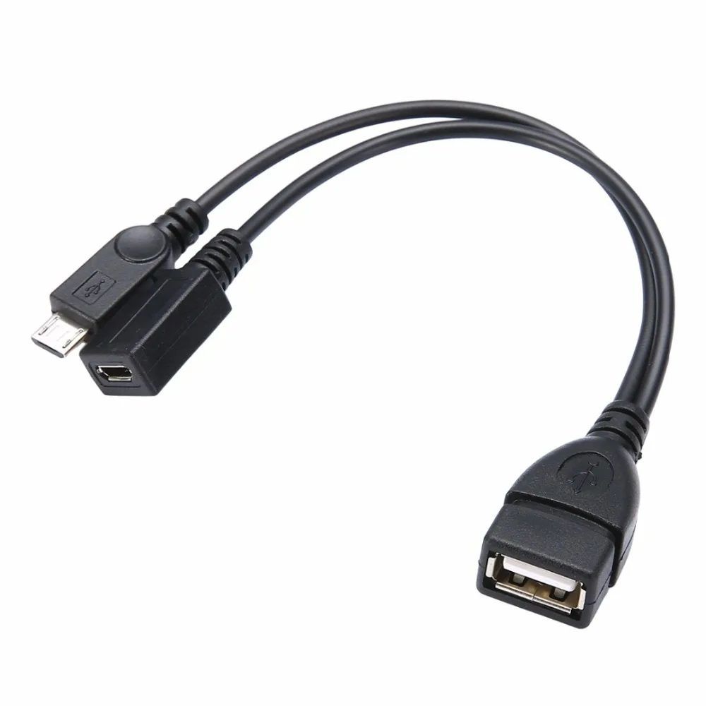 OTG Хост-разветвитель питания Y USB Jack к Mirco 5 Pin Мужской Женский кабель Черный Micro USB Мужской к USB Женский Поддержка OTG