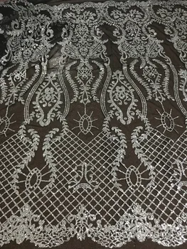 

African embroidery lace CiCi-61927 sparkle embroidery glitter fabric special for party clothing