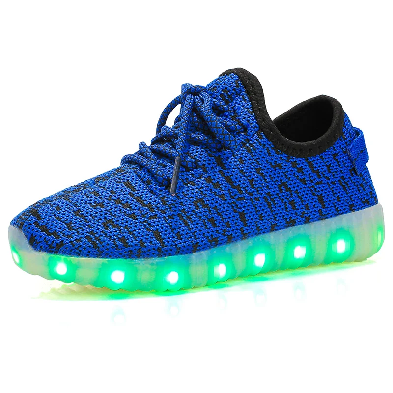 

2018 Fashion Mesh Couple Shoes USB Coconut Led Lights Luminous Shoes Breathable Men And Women Large Size Sports Shoes sneakers