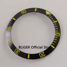 Высокое качество 38 мм черный керамический ободок желтый светящиеся знаки часы Dot ободок вставкой 40 мм SUB автоматический механизм мужские часы