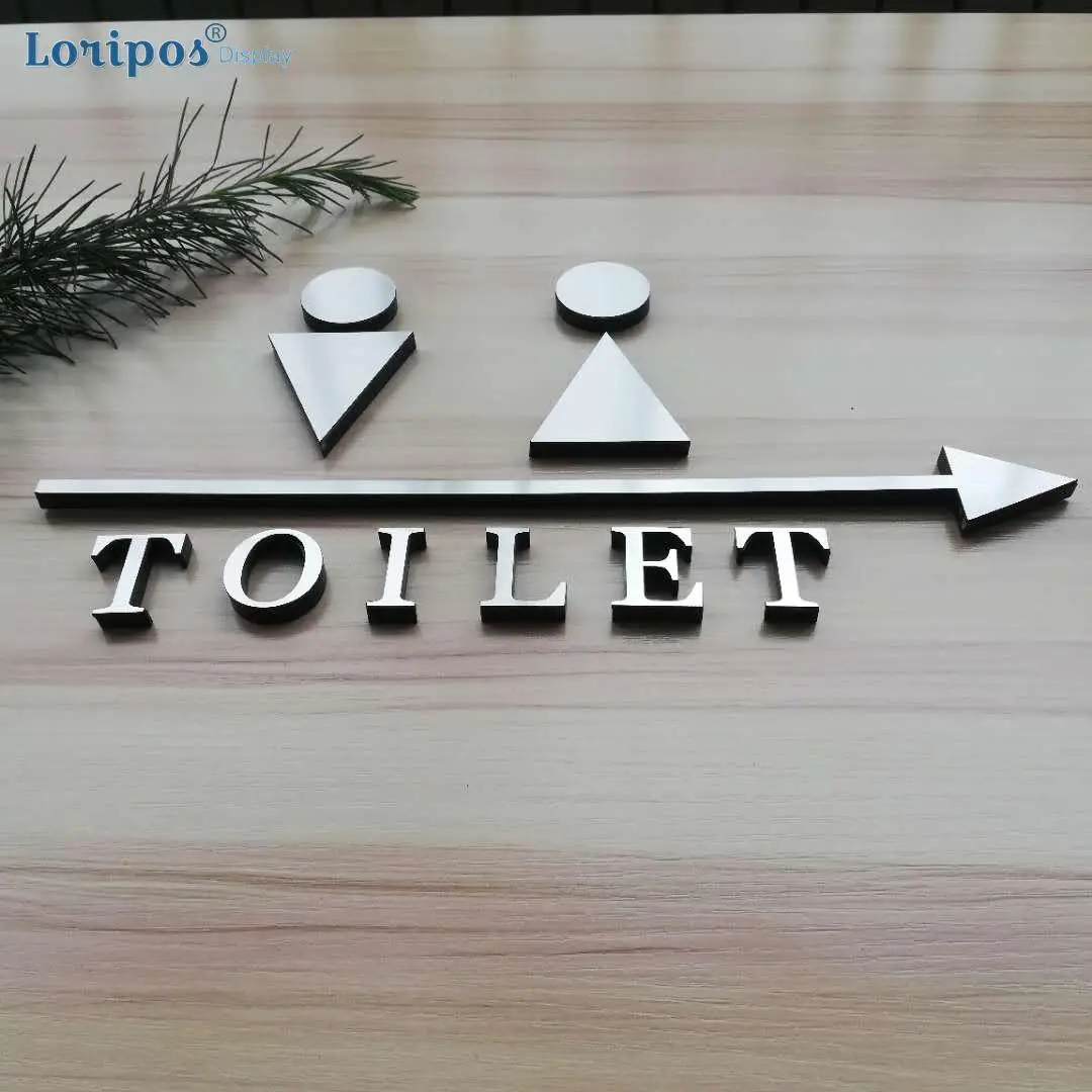Подгонянный поддельный металл мужчины и женщины настенный знак ванная комната Wc знак акриловые буквы вывесок блок креативный знак туалетного обслуживания