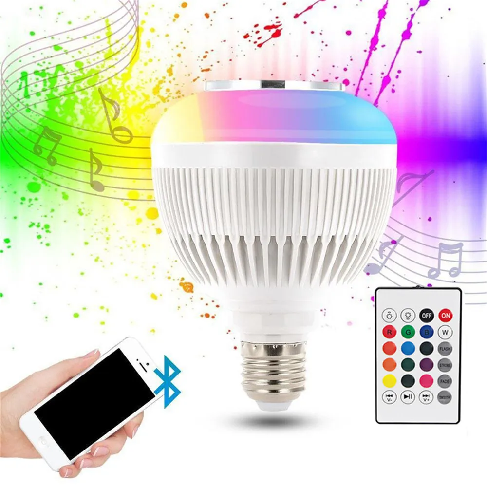 

Bluetooth Speaker LED Light Bul 16 Multi Color Changing Music Bulb Dimmable Wireless Colorful Mood Night Lamp