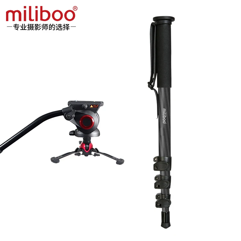 Miliboo MTT704B профессиональный монопод из углеродного волокна с панорамной головкой мини-штатив портативный монопод 1/4 ''3/8'' винтовая видеокамера