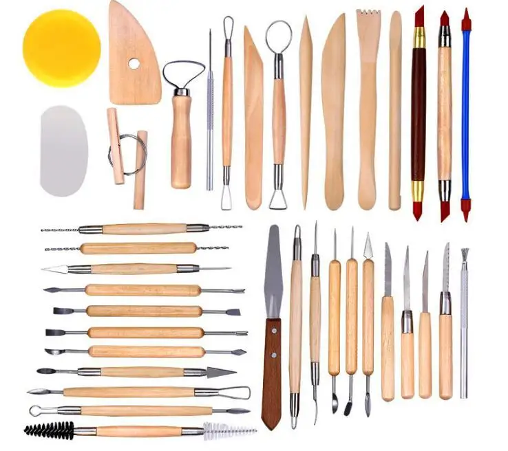 Arts Crafts Clay Sculpting Tools Pottery Carving Tool Set Pottery &amp Ceramics Wooden Handle Modeling Clay Tools