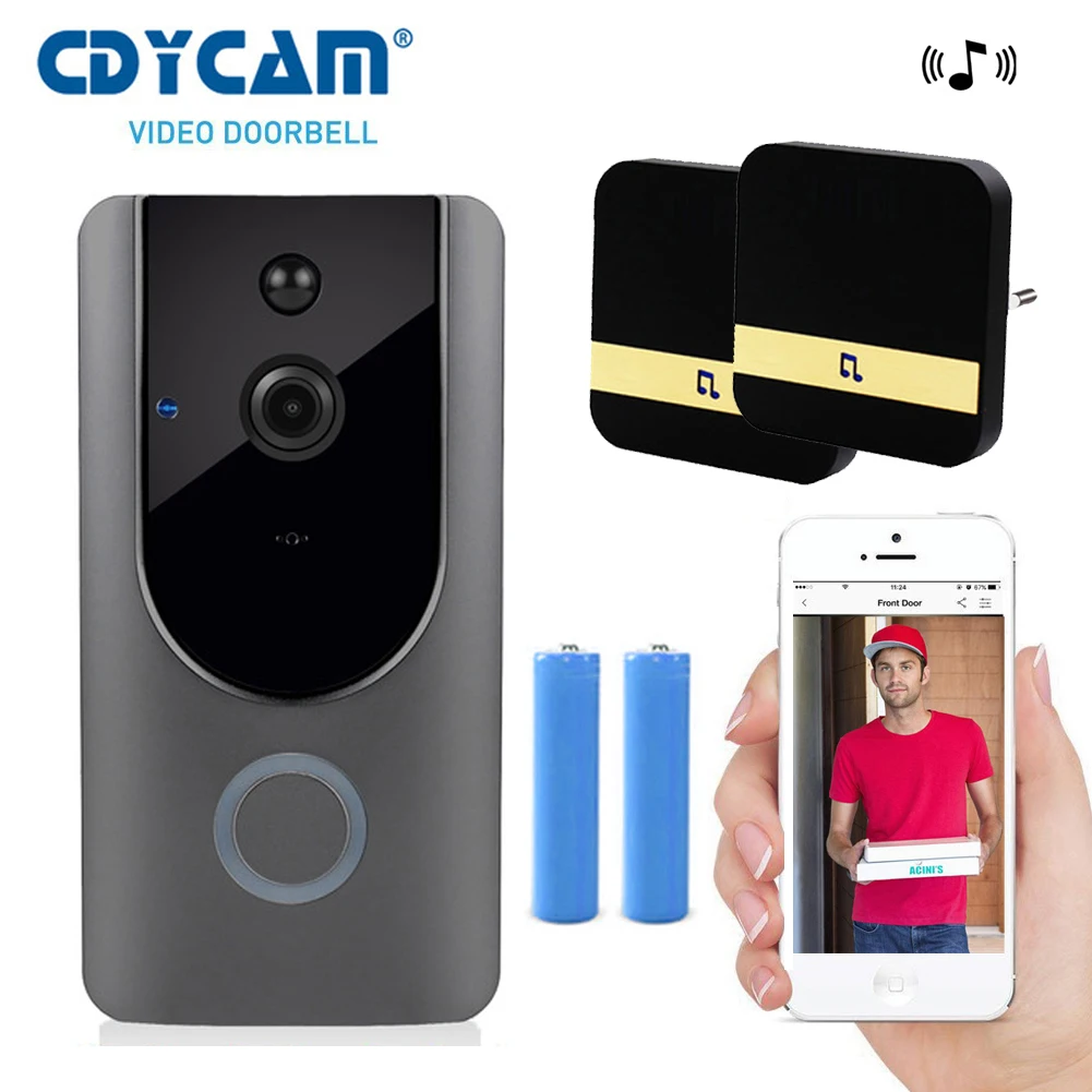 HD 720P WIFI Visual Doorbell Wireless Doorbell Camera PIR