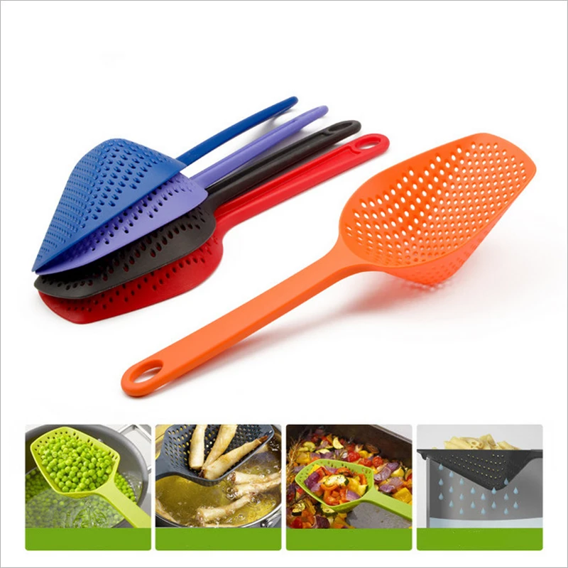 Large Nylon Strainer Scoop Colander Drain Veggies Water Spoon Kitchen