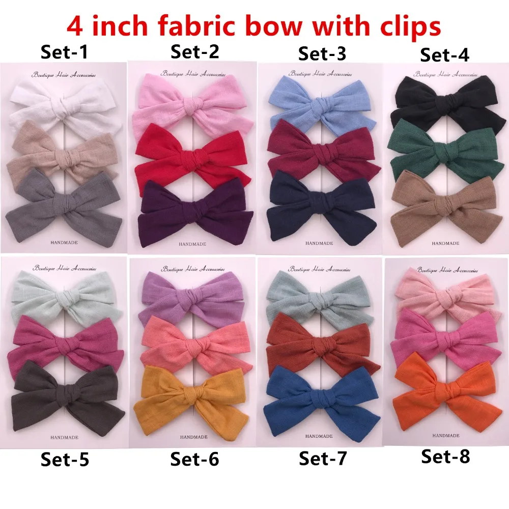 card sets 4 inch fabric bow clips 