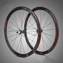 C6.0 super-light aluminum road bicycle 4perlin bearing wheelset flat spokes racing 40-speed rims 700C with anti-cursor