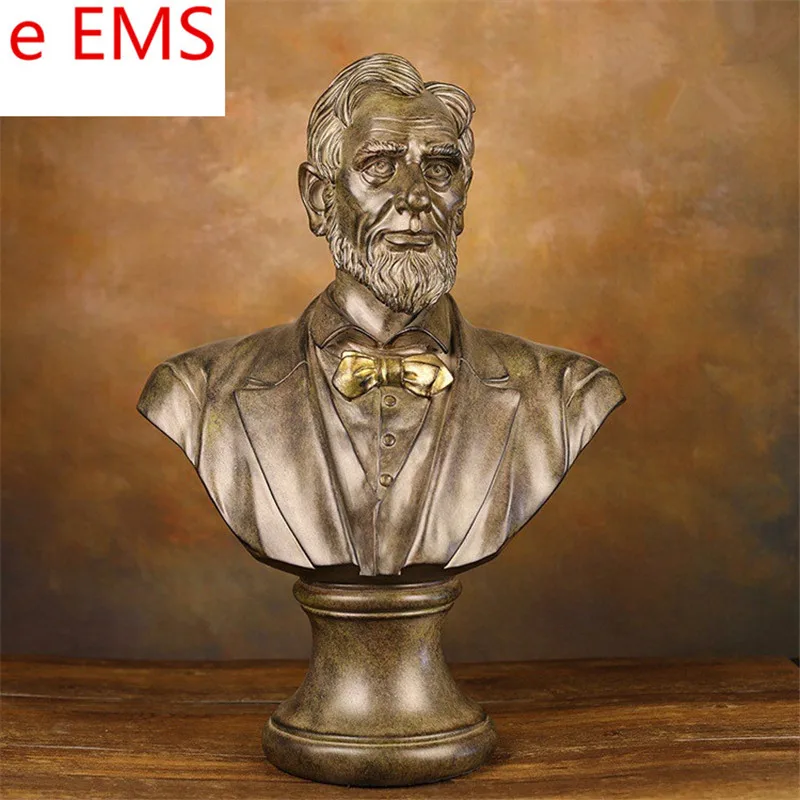 

Gypsum POTUS Abraham Lincoln Bust Statesman Statue POTUS Resin Craftwork Home Decorations Art Material 58CM L2344