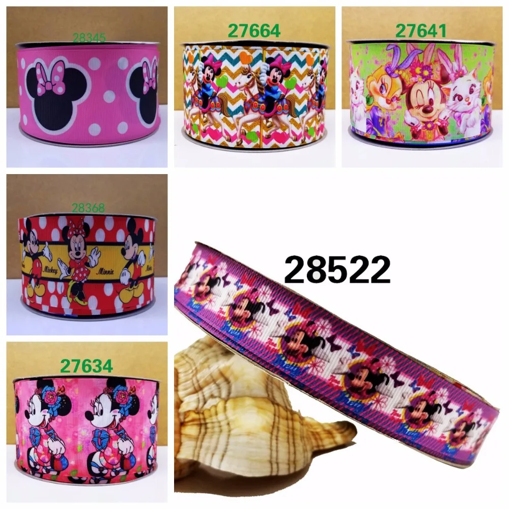 

Free shipping 50 yard cartoon printed grosgrain ribbon 28522