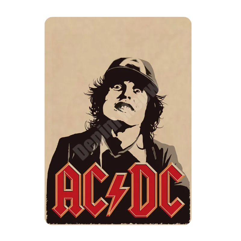 20x30 см ACDC винтажные металлические жестяные вывески для бара, кафе, паба, казино, домашний декор, тарелки в стиле ретро, музыкальная доска, художественный плакат, рок наклейки на стену N264 - Цвет: J