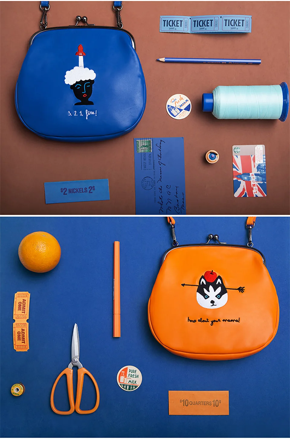 YIZI pu кожаные сумки-мессенджеры с металлической застежкой в серии "маленький тигр"