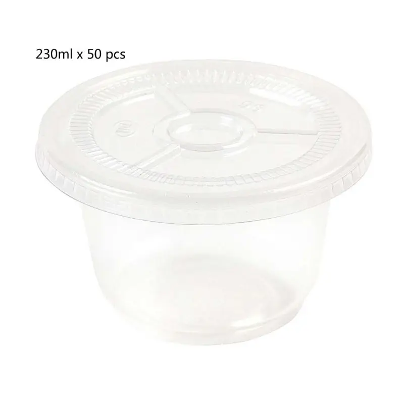 50 шт одноразовые чашки набор 150 мл контейнер для соуса горшок Jello Shot Cup слизи хранения с крышкой для кетчупа