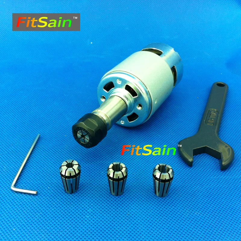 FitSain-ER11 цанговый патрон CNC шпиндель цанговый набор от 1/8~ 1/4 для фрезерного станка с ЧПУ шариковый подшипник 775 24 В 8000 об/мин