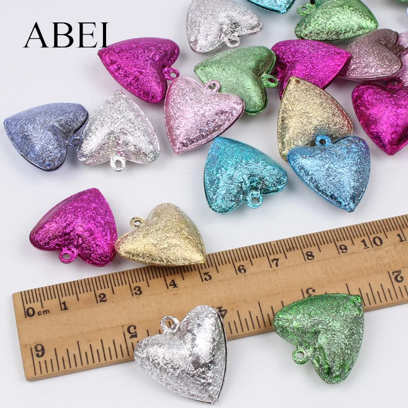 Jingle Bells 20pcs 25mm Heart Shape For Wedding Party Decoration DIY